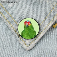 lored amazon parrot printed pin custom funny brooches shirt lapel bag cute badge cartoon jewelry gift for lover girl friends