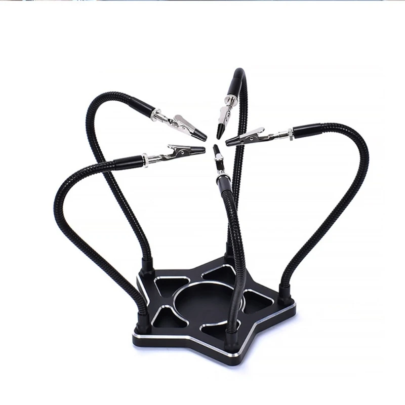 

L1EE Non-Slip Soldering Helping Hands Third Hand Tool with Five Arms Use for Electronic Soldering Jewelry Making and Repair