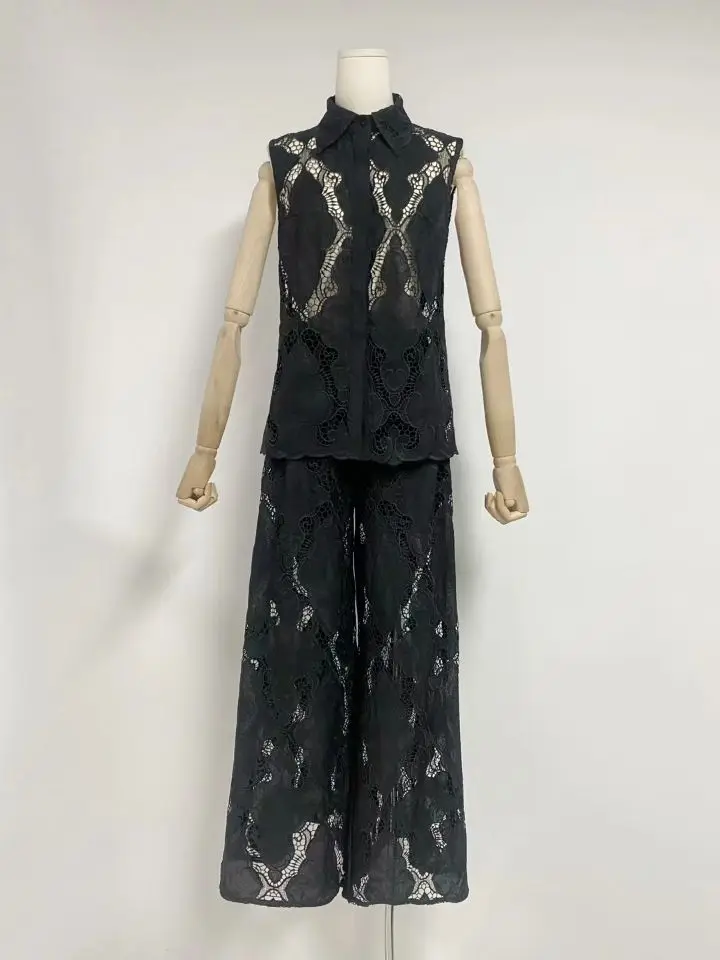 Женский Повседневный свободный комплект из двух предметов топ без рукавов с