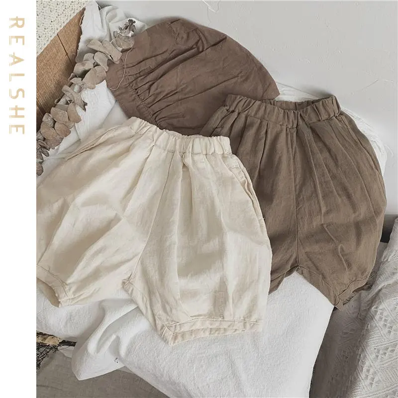 

2023 New Children Summer Shorts for Girls Kids Casual Beach Shorts Solid Color Breathable Soft Short Pants for Girl