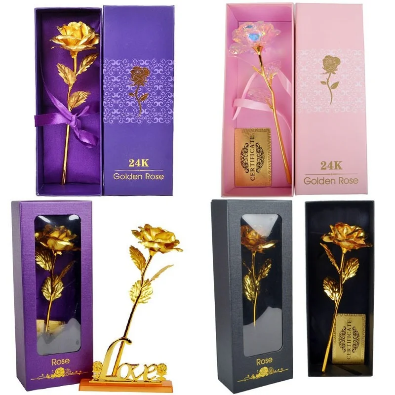 

Золотые розы, цветы с фольгированным покрытием, искусственные розы, коробка, подарок на день Святого Валентина, красивые золотые цветы для д...