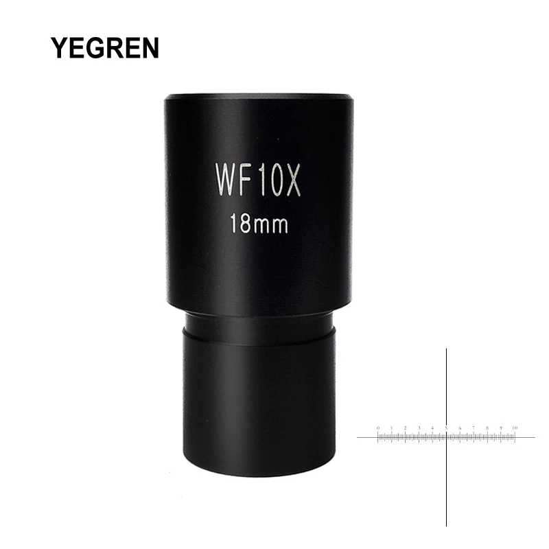 

Wide Field WF10X Eyepiece Field View 18mm for Biological Microscope Optical Lens Ocular with or without Reticle Scale
