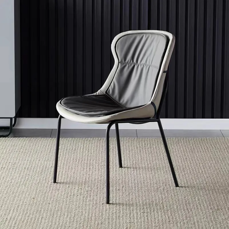 

Обеденный стул в скандинавском стиле, роскошный минималистичный современный комод Для дома, ресторана, отеля, кожаные Стулья с простой спин...