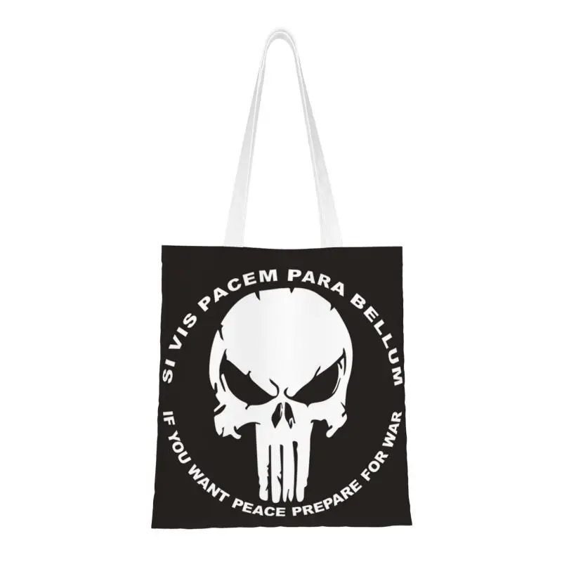 

Оригинальные классические ретро сумки из тяжелого металла с логотипом черепа, холщовые сумки для покупок, женские сумки для покупок