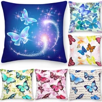 pillow case polyester square cushion cover throw pillow office sofa pillow butterfly print 4545cm