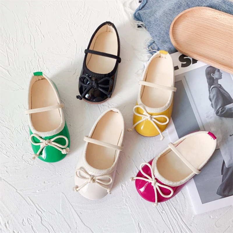 

Girls Classic Leather Shoes Autumn Spring Korean Fashion Children's Girl Princess Bow Simple Comfortable Flat Shoes Moccasins