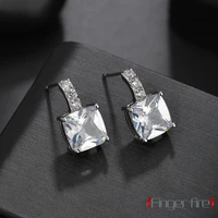 delicate luxury silver plated stud earrings bridal engagement party high fashion jewelry