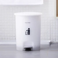 bathroom trash can household kitchen pedal with cover double layer frosted plastic bucket environmental protection trash can
