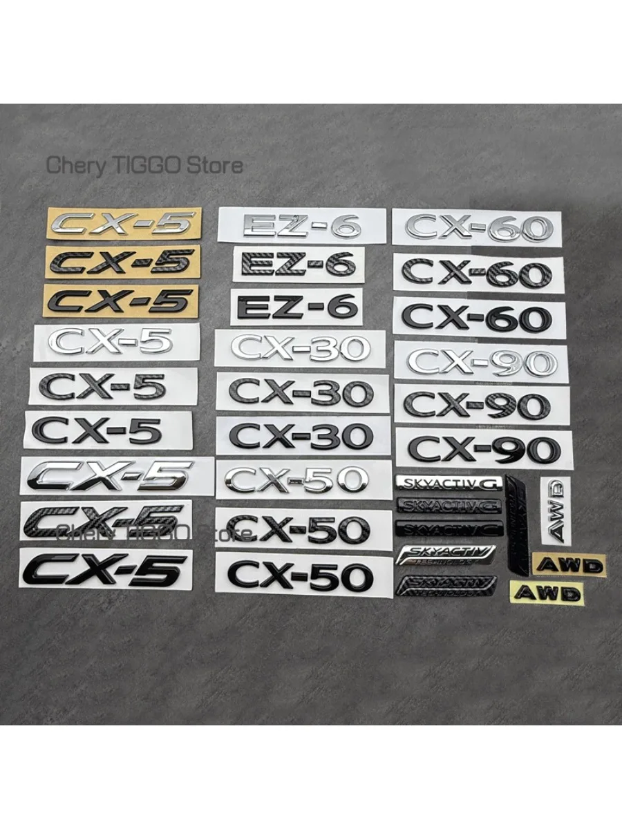 

ABS для Mazda CX-30 CX-50 CX-60 CX-90 EZ-6 CX-5 Автомобильная буква с логотипом BT Наклейка Хвостовой бампер Значок Автоматическая эмблема заднего багажника Аксессуары