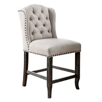hot sale high wood bar stool chair nail head bar restaurant high stool chair luxury modern wood account chair furniture