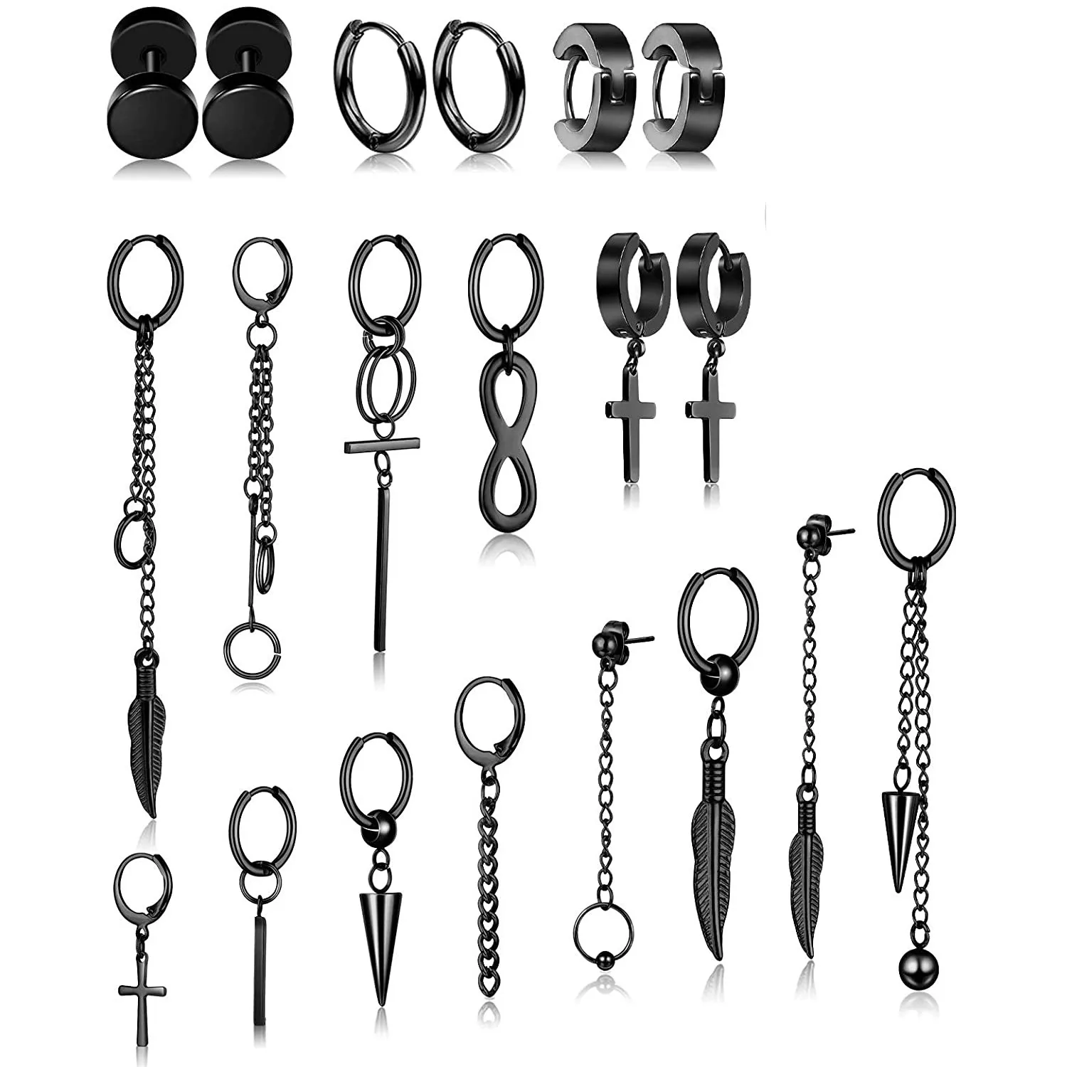 

Серьги-гвоздики мужские из нержавеющей стали, 20 шт.