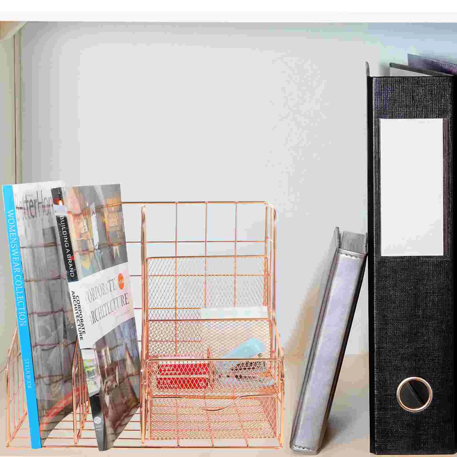 

Black Folders Office Storage Organization Multicolor Paper Organizer Mesh File Iron Magazine Holder Organizers Desk Metal