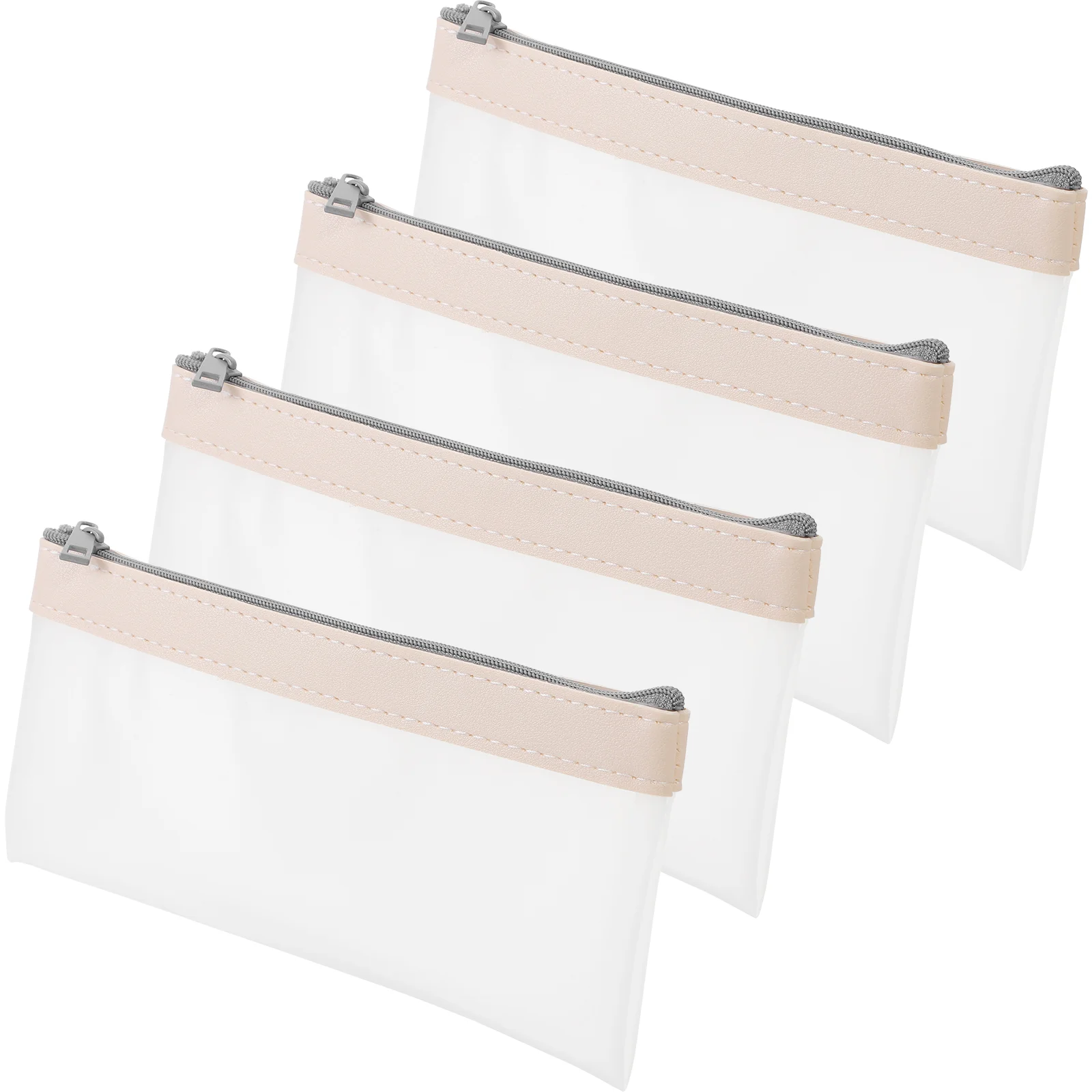 

4 Pcs Transparent Case Container Anti-scratch Organizer Pouch Makeup Brush Bag Multi-function Zipper Design
