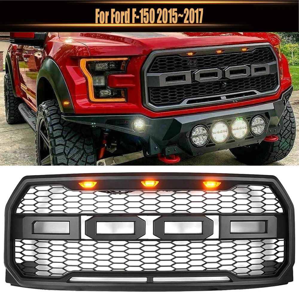 Для Ford F-150 2015 ~ 2017 передняя решетка решетки переднего бампера сетка Raptor Racing Grills