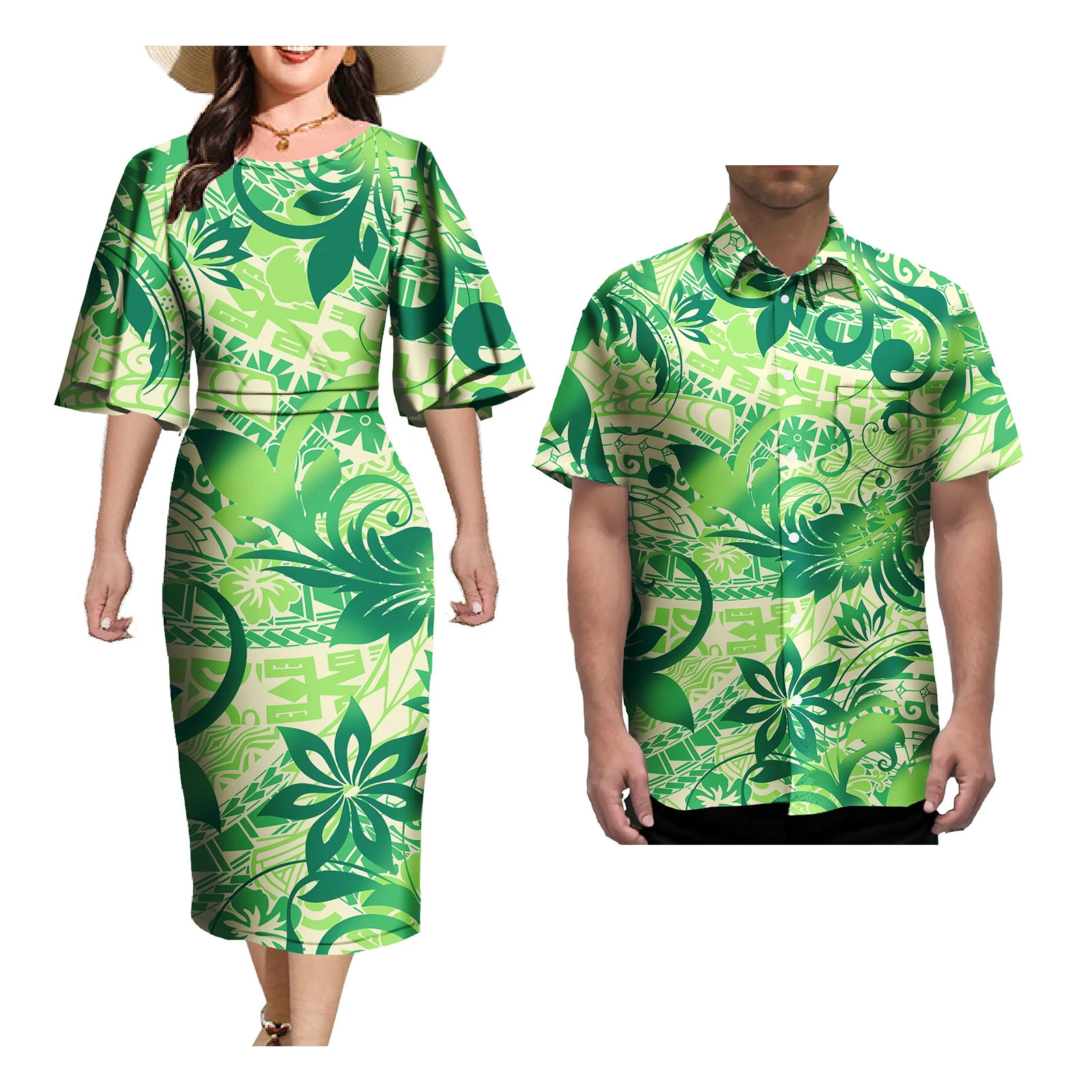 Комплекты одежды для пар женские вечерние платья дизайн с полинезийским узором