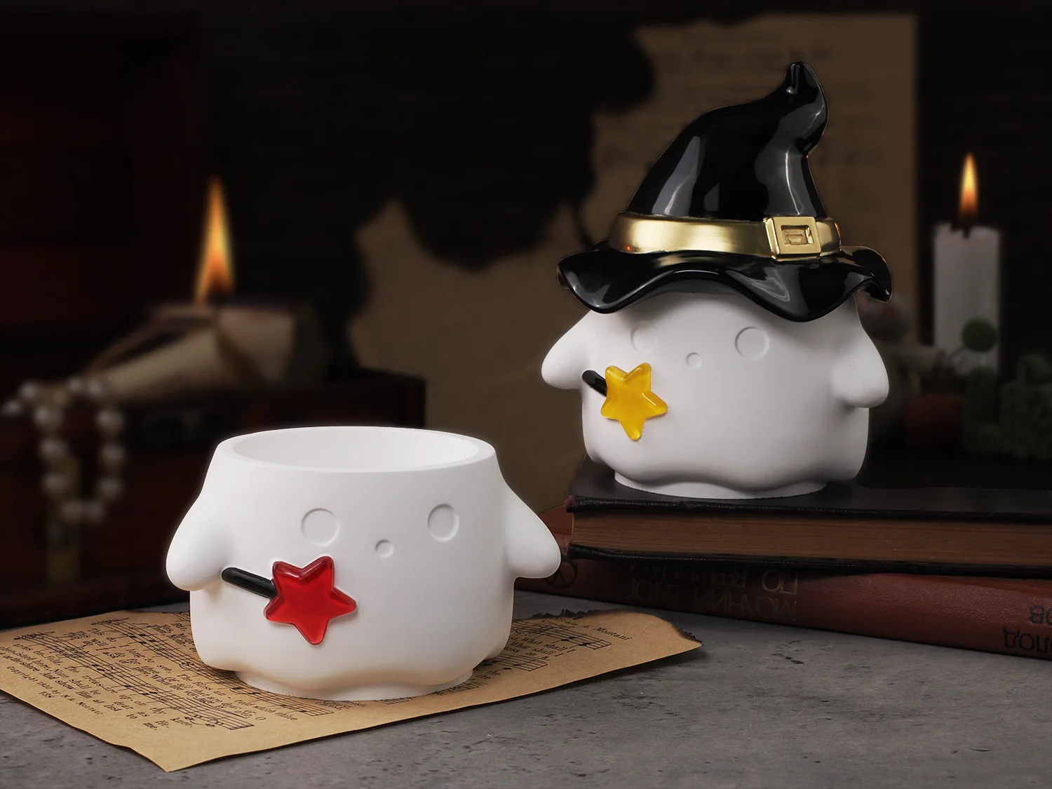 Формы для банок из смолы форма хранения крышек в виде призрака с ведьмой и шляпой