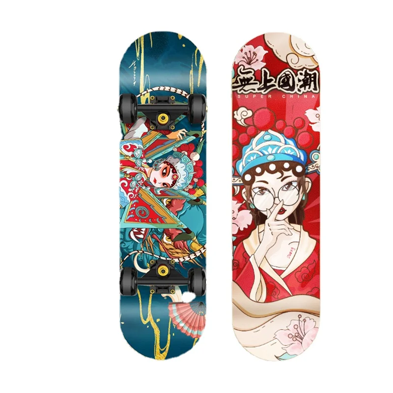 Chinese Style Skateboard 6 To 12 Years Old Girl Original Skateboard Traditional Opera Tabla Skate Electric Skateboard Kit