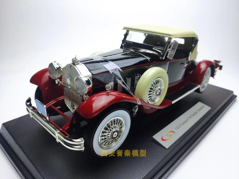 Signature 1:18 For 1930 PACKARD 734 Vintage Car Simulation Alloy Fully Open Static Car Model Ornament Toy Gift