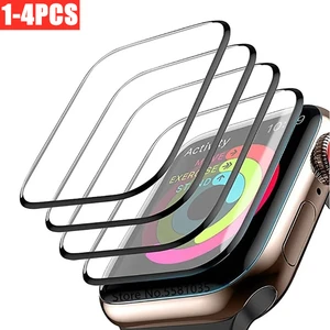 Защитная пленка для Apple Watch 7 6 SE 5 4 3, защитные пленки для экрана Iwatch 456SE7 38 мм, 1-4 шт., 40 мм, 41 мм, 42 мм, 44 мм, 45 мм