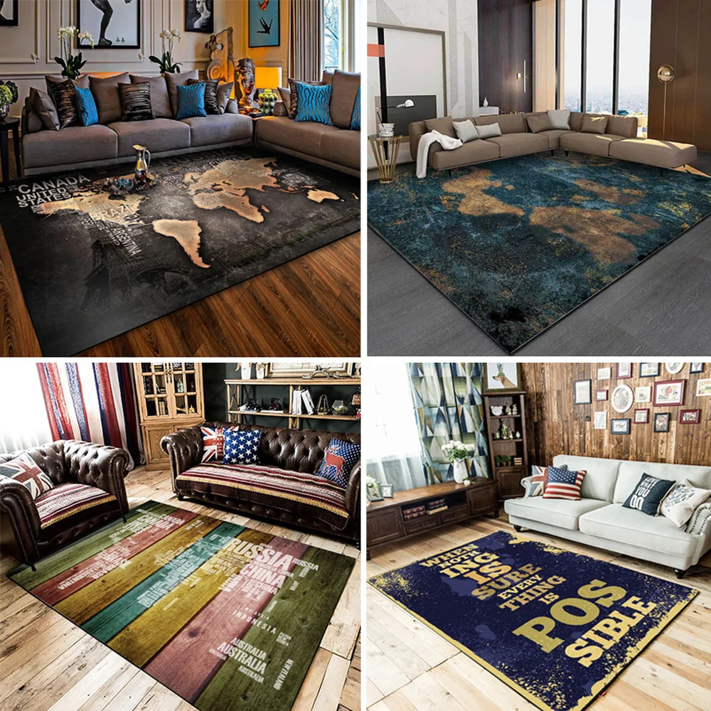 

Vintage Anti-slip Carpet for Living Room Bedroom Famous Sayings\Nautical Map Carpet Anti-slip Area Rugs Yoga Prayer Floor Mat