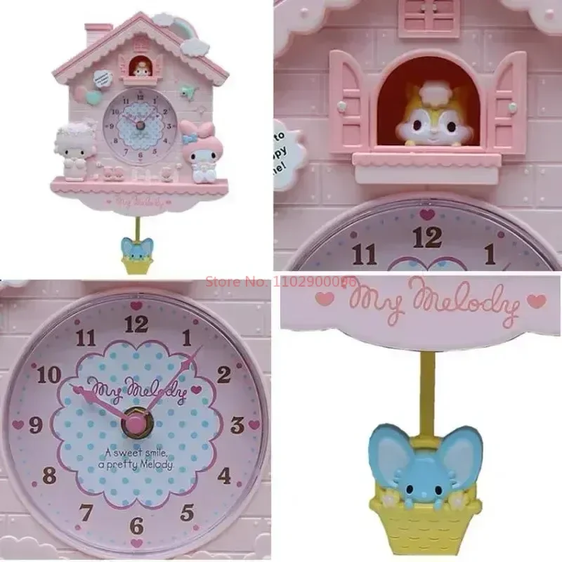 Милые настенные часы Sanrio Cinnamorolls Melodys pompurins подвесные качающиеся декоративные