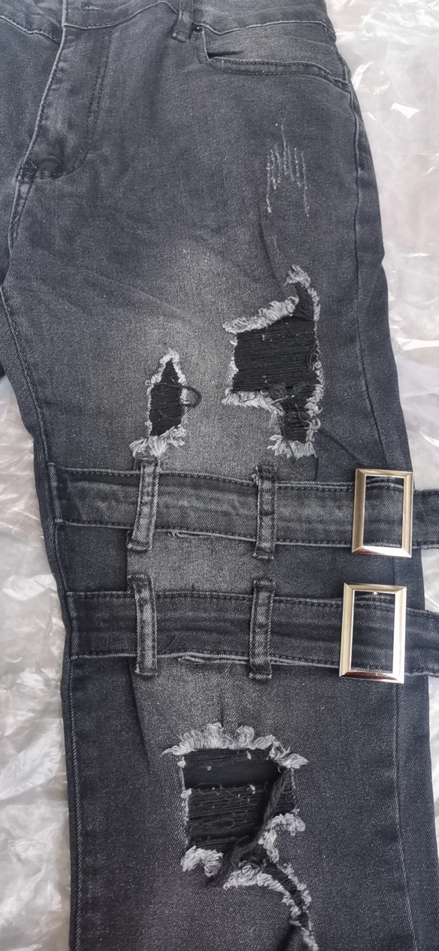 New Men's Jeans Stretch Slim Pencil Pants Four Seasons Casual Denim European and American Fashion Casual Metal Sheet Men's Jeans