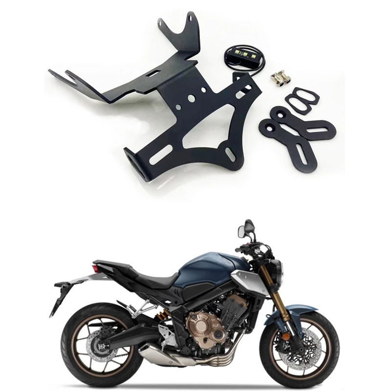 

Для держателя номерного знака HONDA CBR650R CB650R 2021 2022, задняя Задняя рама, крыло, Устранитель, комплект кронштейнов светодиодный светильник кой