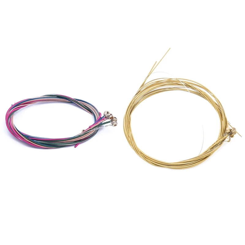 

1 Set Rainbow Colorful Color String For Acoustic Guitar & 6 Pcs E, A, D, G, B, E Nickel Plated Steel Guitar Strings Set