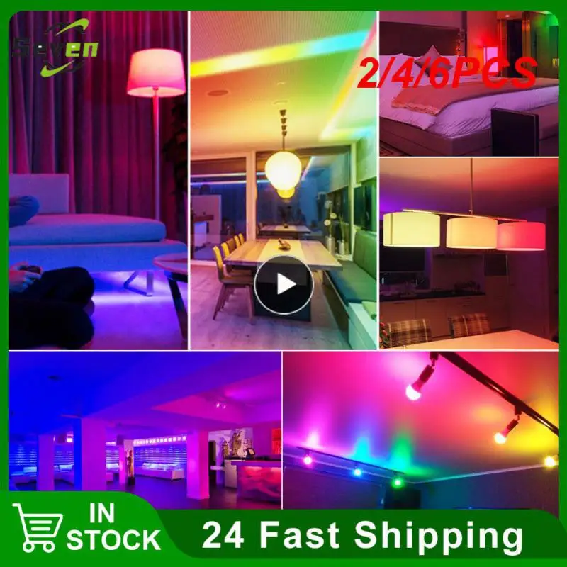 

2/4/6PCS E12 E14 E26 E27 B22 Led Bulb 3-5w 6000k Rgbw Light Bulbs Dimmable Colors Indoor Candle Light Smart Light Bulbs