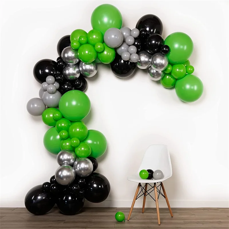 

102pcs Rainbow Circus Green Silver Chrome Latex Balloon Arch Garland Kit Wedding Birthday Party Decor Valentine's Day Supplies