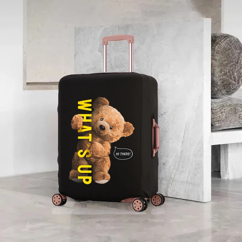 Bear Doll  Pattern Luggage Cover Elastic Protective Cover Removeable Protective Cover Dust-proof Suitable for 18-32 Inch Luggage images - 6