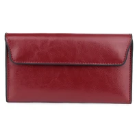 soft comfortable 10 colors option split cow second layer leather men wallet lady clutch seperate card holder handbag