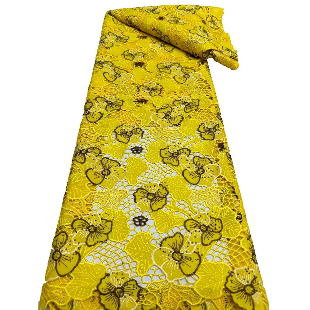 Высококачественный нигерийский текстиль Kruve с вышивкой и кристаллами