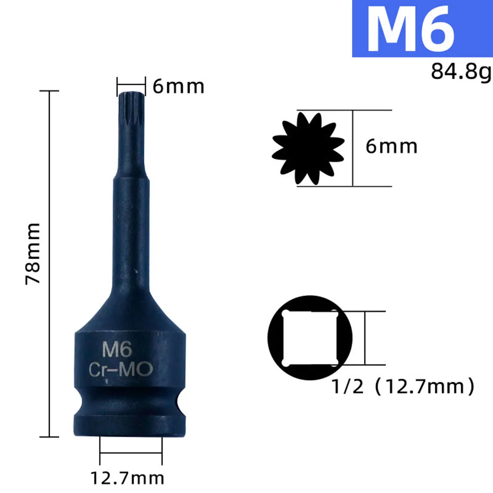 3-дюймовый M5-M19 1/2-дюймовый приводной ключ торцевой адаптер 12-точечная торцевая