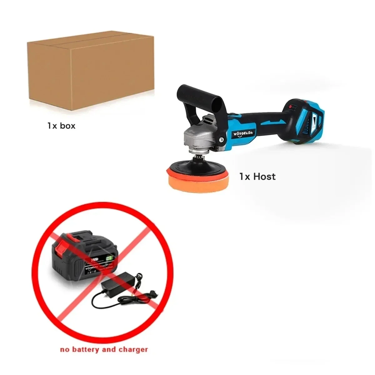 

WOYOFADA Бесщеточная полировальная машинка 1600 Вт