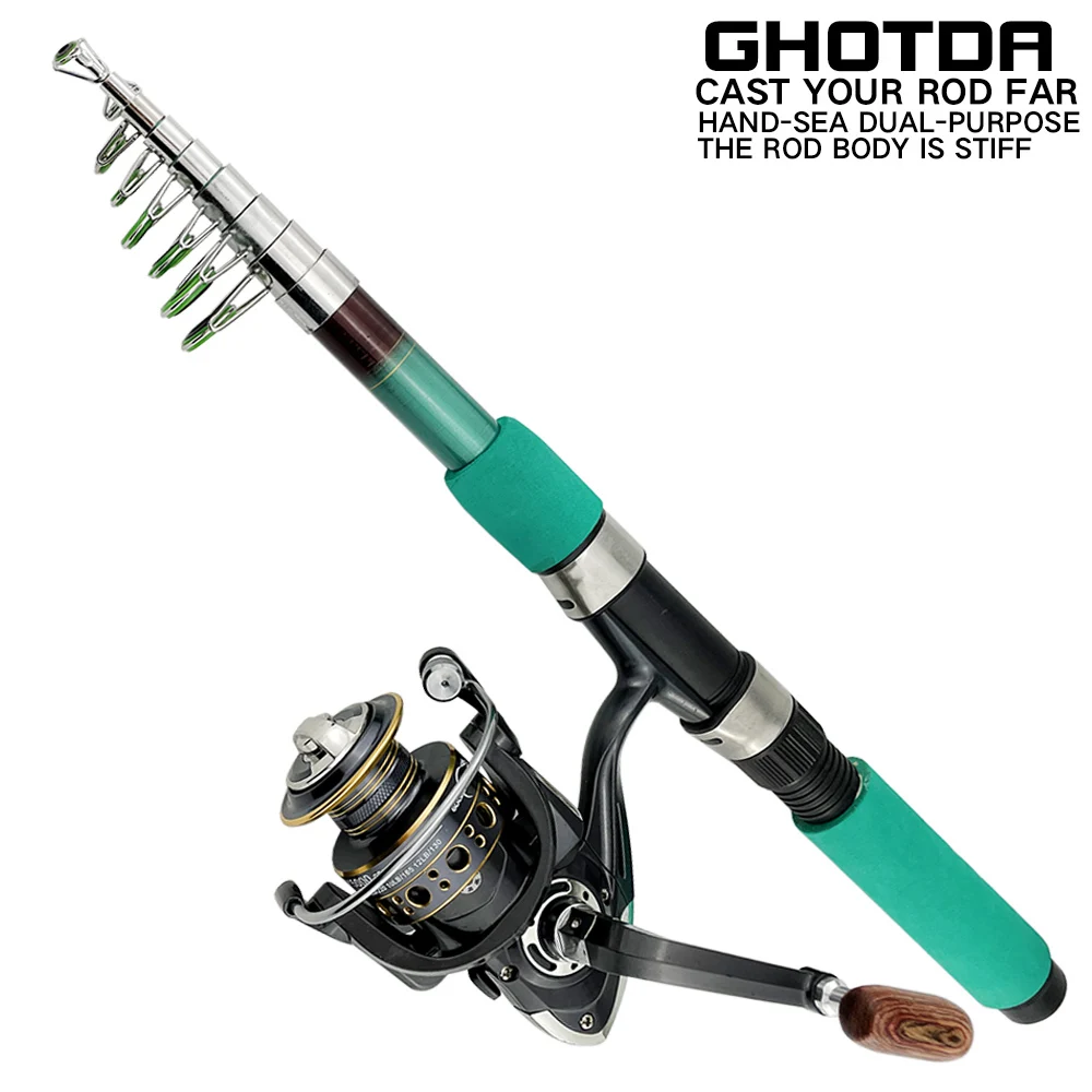 

GHOTDA 1.8-3.6M Fishing Rod Combo Portable Telescopic Carbon Fiber Fishing Pole and 2000-5000 Spinning Reel Fishing Tackle Kit