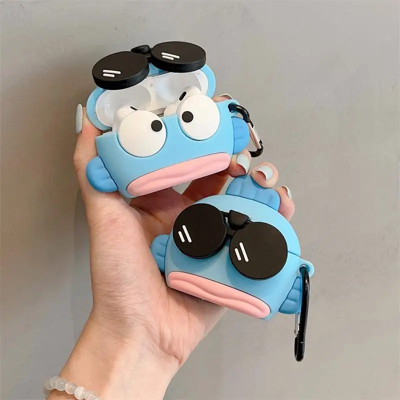 

Милый аниме Sanrio Hangyodon AirPods 1 2 3 чехол для AirPods Pro, милый 3D мультяшный защитный чехол для наушников, чехол для гарнитуры