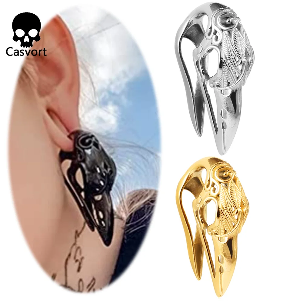 

Casvort 10 PCS Bird Ear Hanger Weight Stainless Steel Ear Gauges Body Jewelry Piercing Plug for Stretched