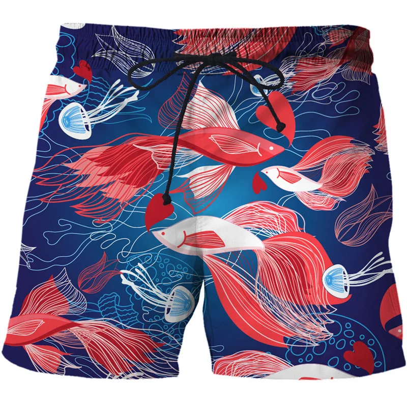 

Fantasy Koi Fish Graphic Beach Shorts Pants Men 3D Printing Surf Board Shorts Summer Hawaii Swimsuit Swim Trunks Cool Ice Shorts