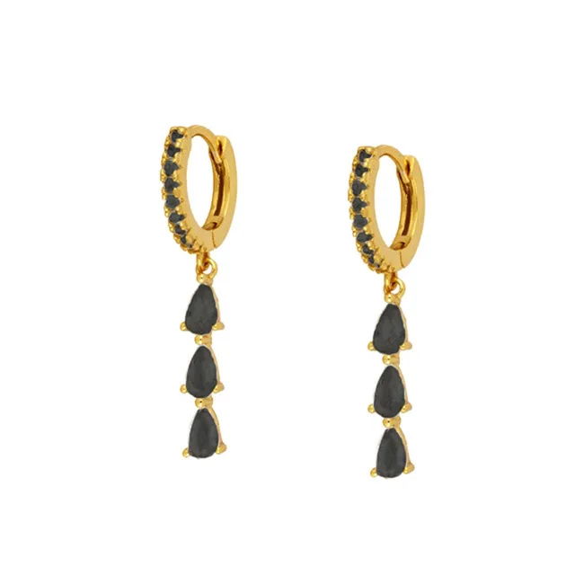 Bohemia Piercing Water Drop Colorful Zircon Pendant Dangler for Women Earrings Fashion Jewelry Pendientes Ins Same Earing Gifts