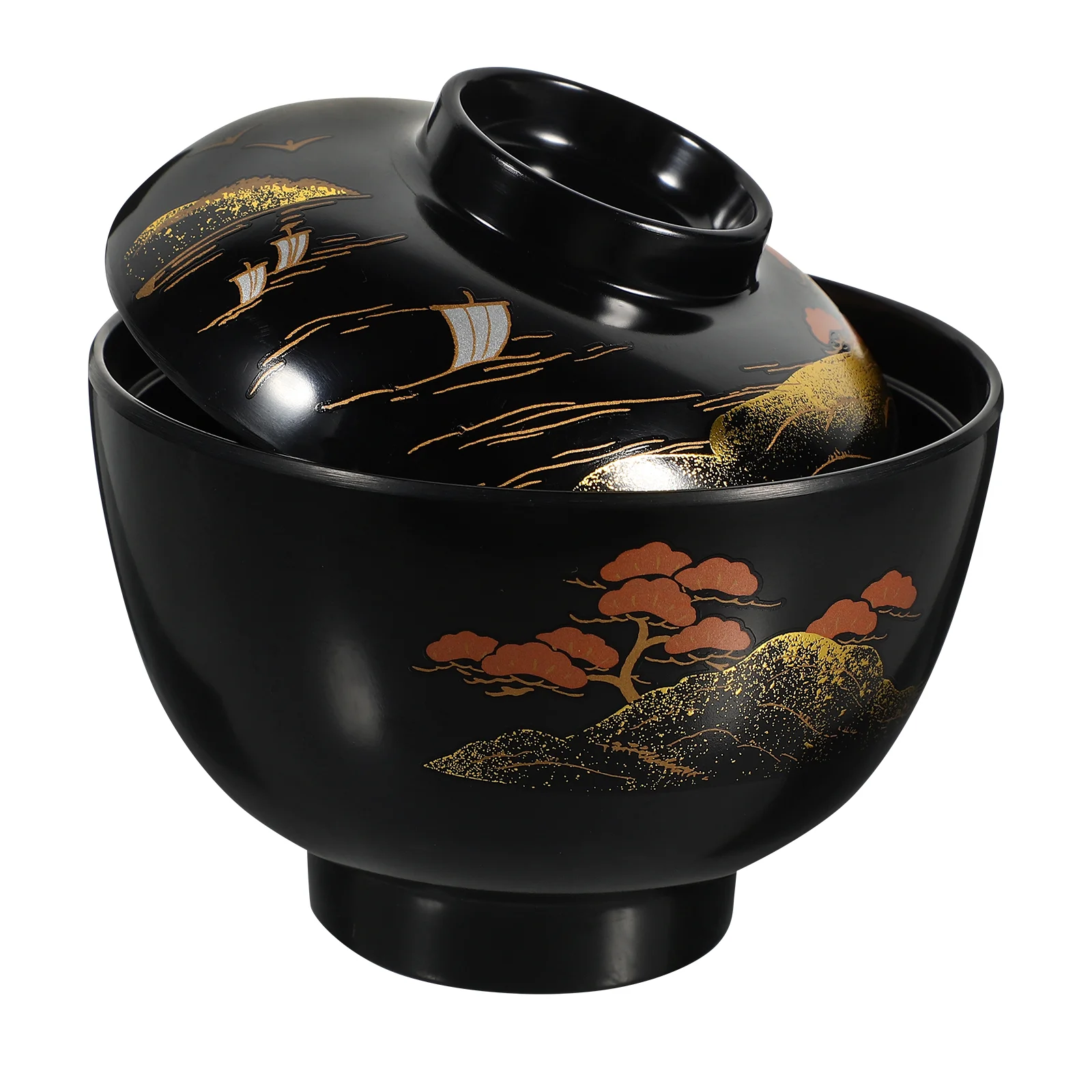 Контейнеры для супа мисо в японском стиле с крышками Меламиновая кухонная миска