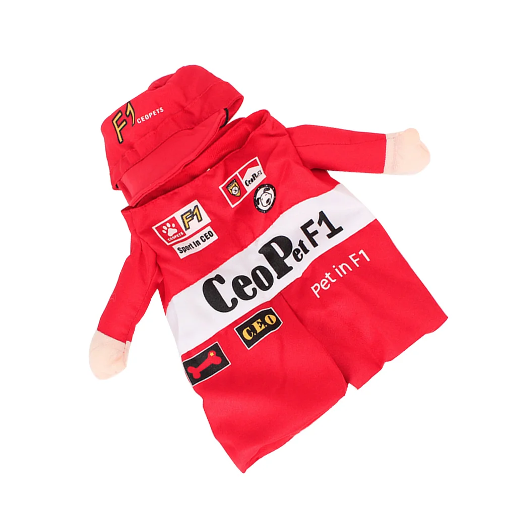 

Cat Dog Costume Sports Clothes Cats Dogs F1 Racing Driver Cloth Pet Apparel Small Pets Clothing Size L