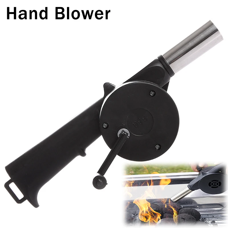 

Outdoor Barbecue Fan Hand-cranked Air Blower Portable BBQ Grill Fire Bellows Tools Picnic Camping Accessories