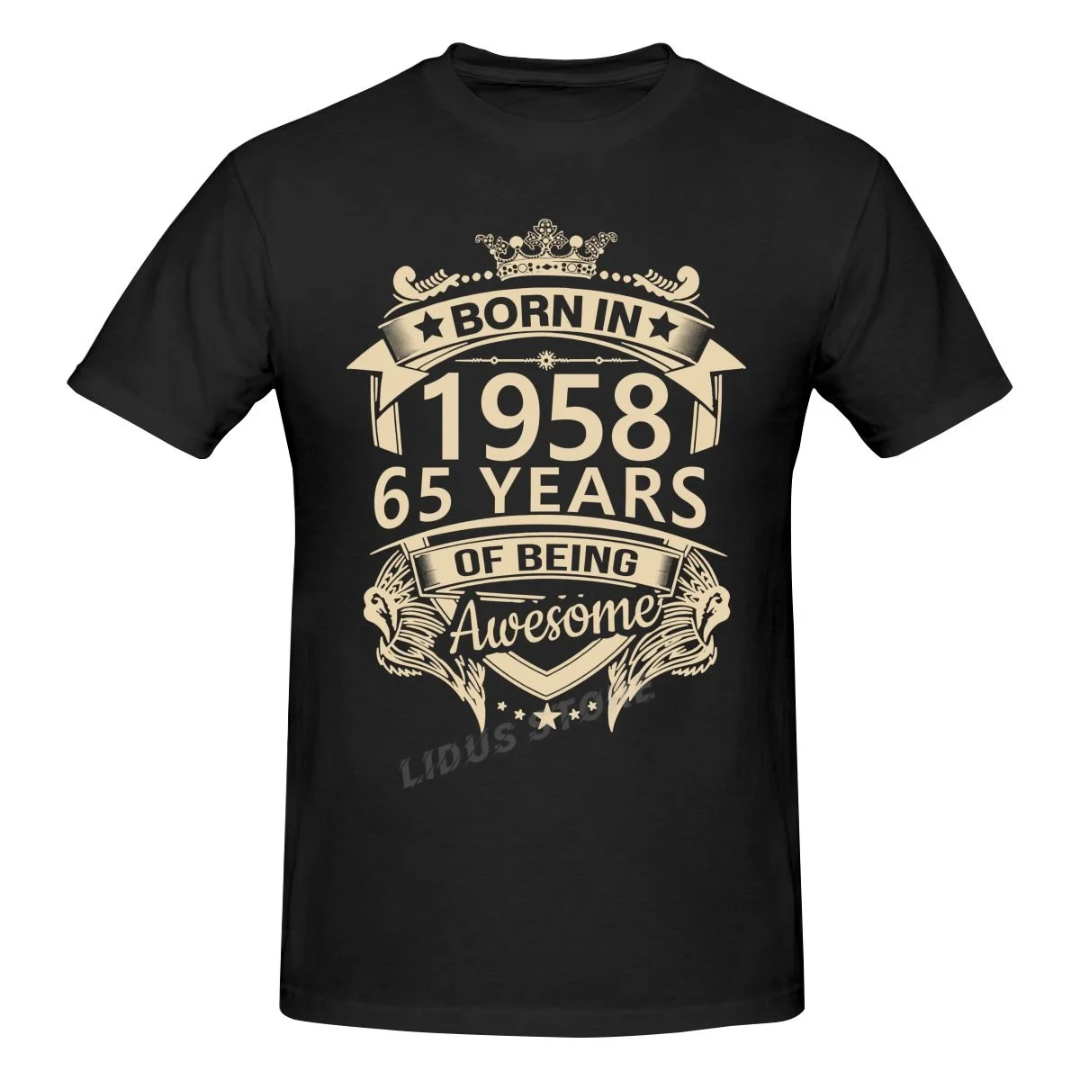 

Born In 1958 65 Years Of Being Awesome 65th Birthday Gift T shirt Harajuku Short Sleeve T-shirt 100% Cotton Graphics Tshirt Tops