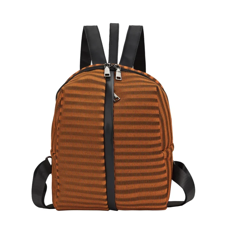 

New Women Fashion Stripe Design Handle Totes Backpack Packsack Shoulders Bag Female Lady Casual Knapsack Handbag Shoulder Bag