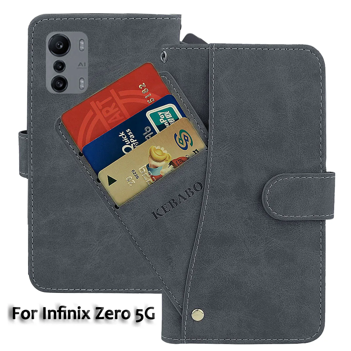 

Кожаный кошелек Infinix Zero 5G, модный роскошный флип-чехол 6,78 дюйма с передней картой, зеркальный чехол, магнитные чехлы для телефонов