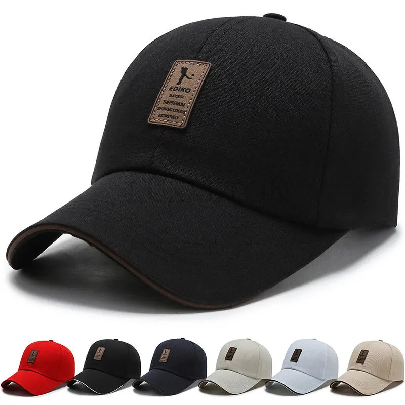 

Summer Women Men Structured Baseball Cap Solid Cotton Adjustable Snapback Sunhat Outdoor Sports Hip Hop Baseball Hat Casquette