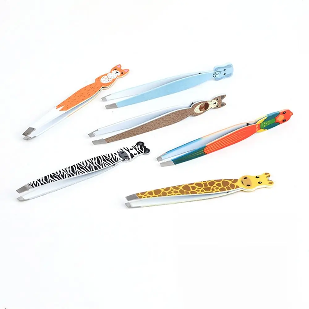 Портативный милый пинцет для бровей в форме животных щипцы завивки ресниц с