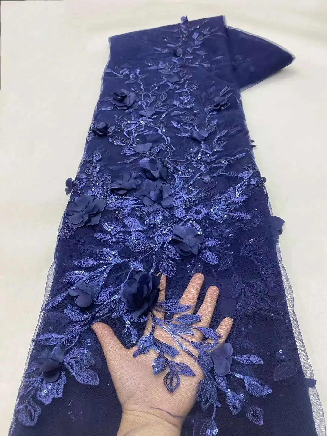 Кружевные Роскошные Блестки Mccarthy с 3D цветами сетчатые кружевные ткани