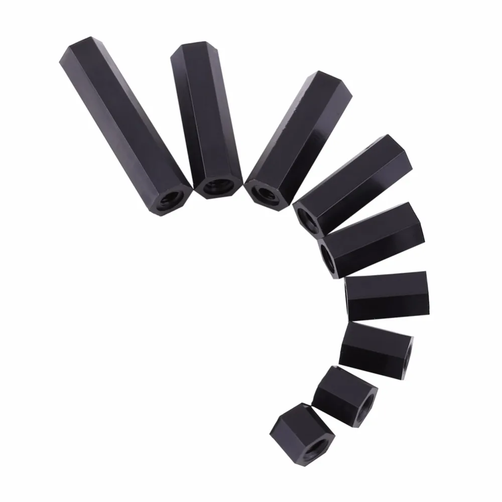 

100Pcs M3 Female Hex Threaded Spacer Standoff PA66 Hexagonal Nylon Standoff for Circuit Boards L= 5-30mm 8mm 10mm 12mm 20mm 30mm